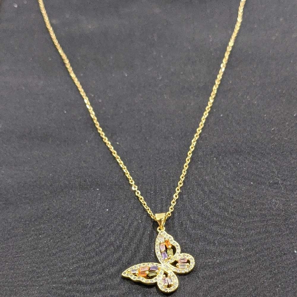 Delicate Gold Filigree Butterfly Necklace